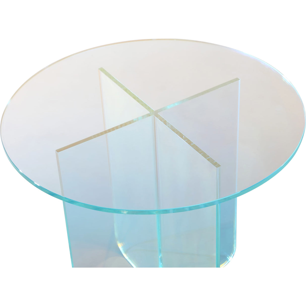 Fomo Large End Table in Iridescent Glass