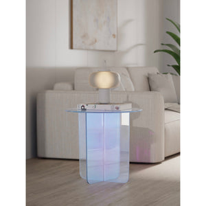 Fomo Large End Table in Iridescent Glass