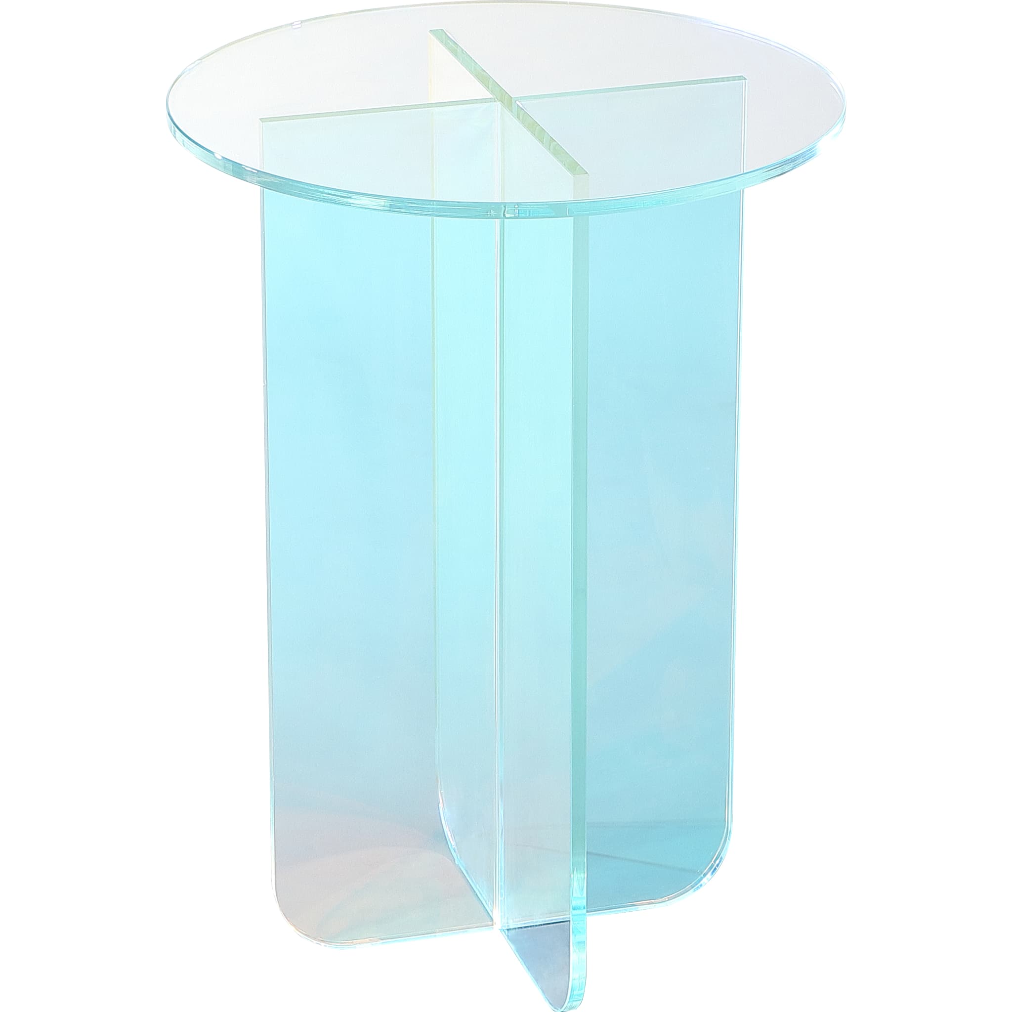 Fomo Small End Table in Iridescent Glass