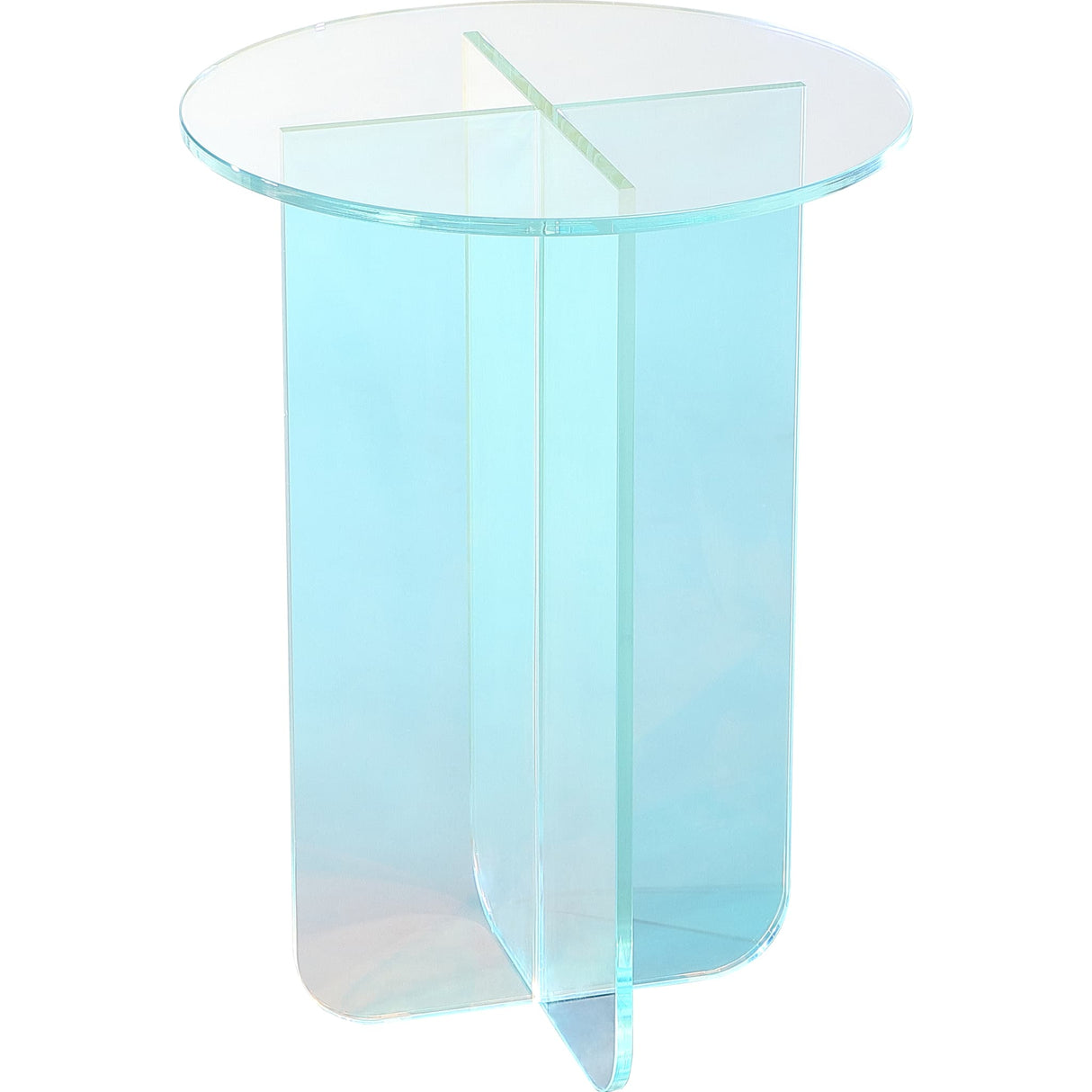 Fomo Small End Table in Iridescent Glass