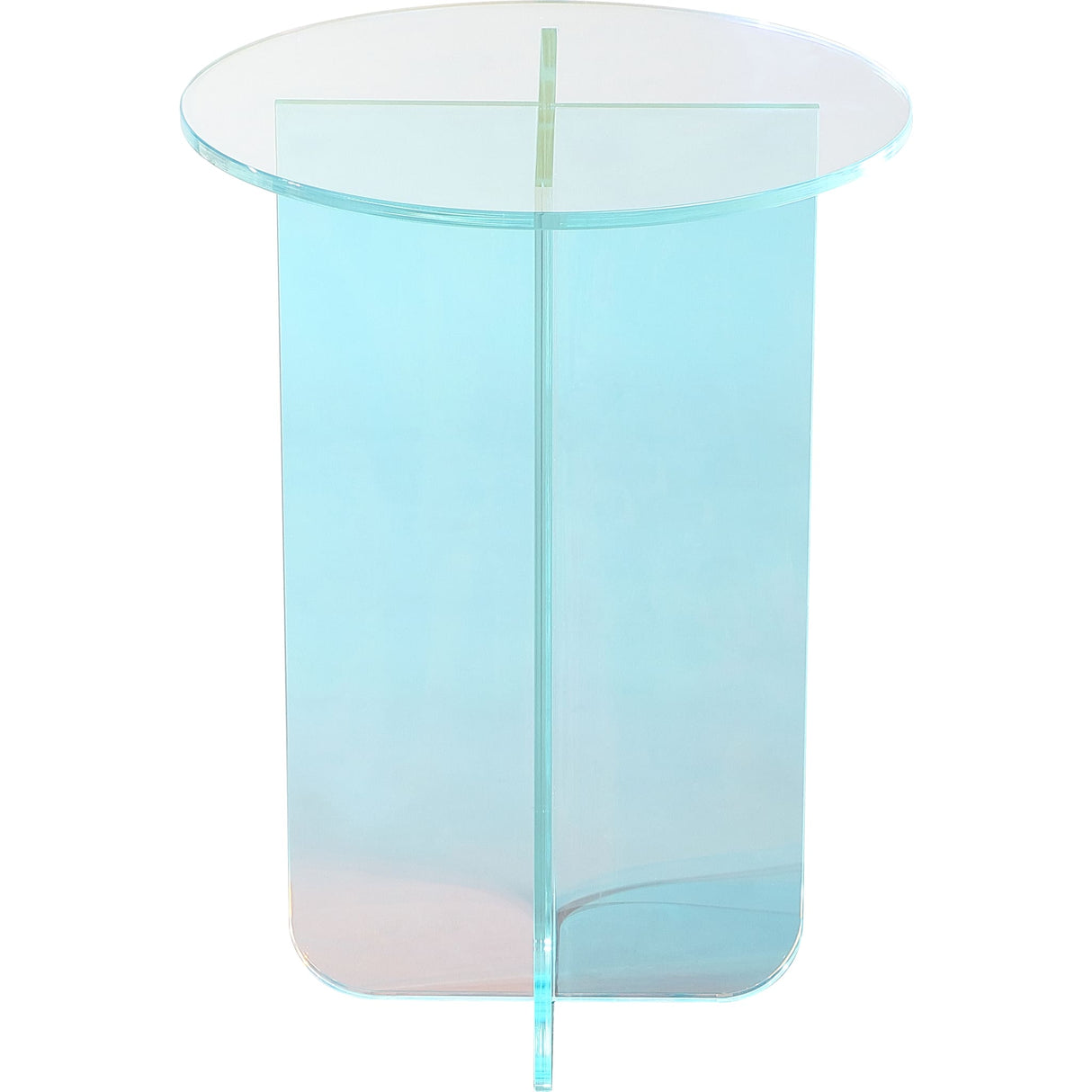 Fomo Small End Table in Iridescent Glass