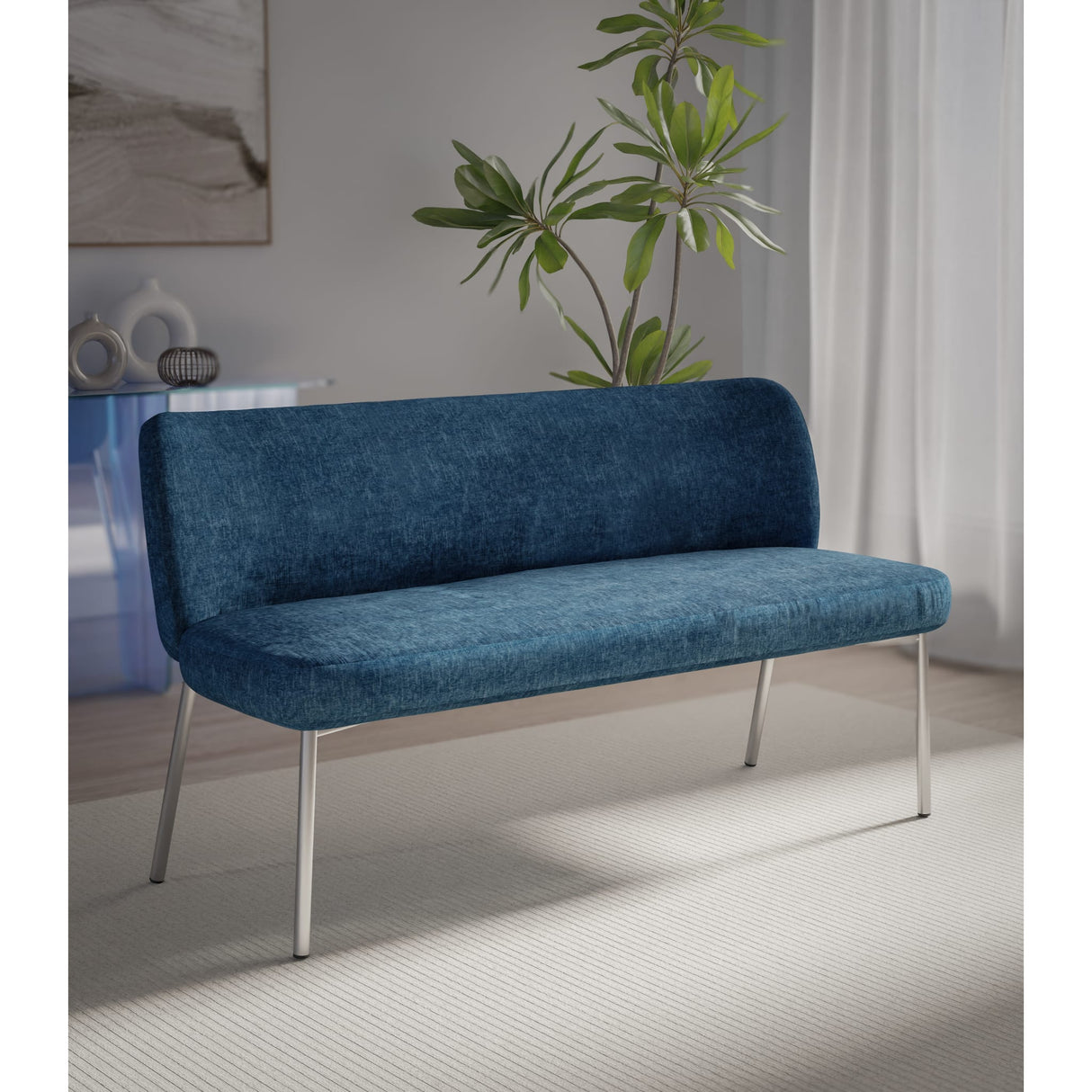 Fomo Upholstered Bench - Azure