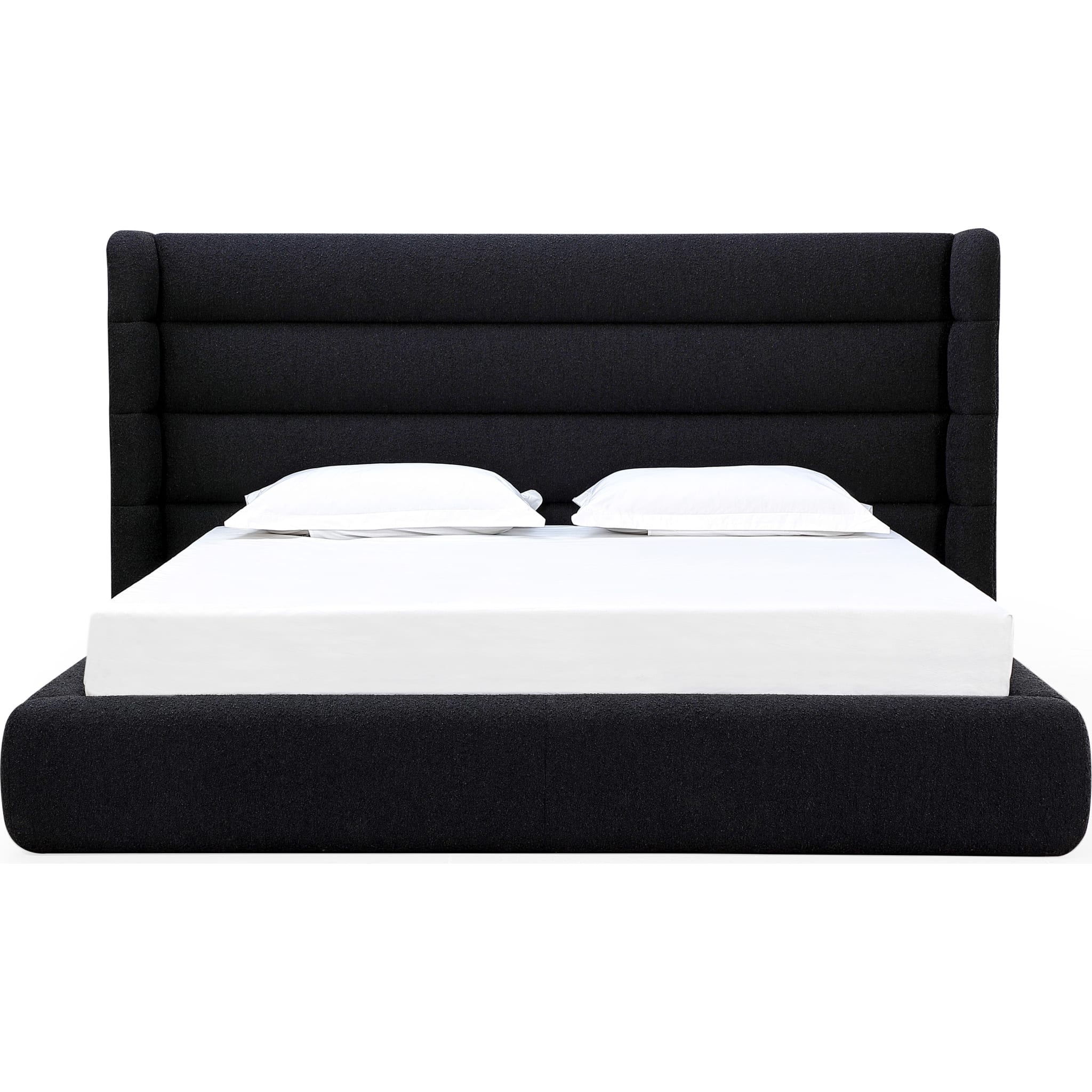 Frank Upholstered Wingback Platform Bed in Ember Boucle