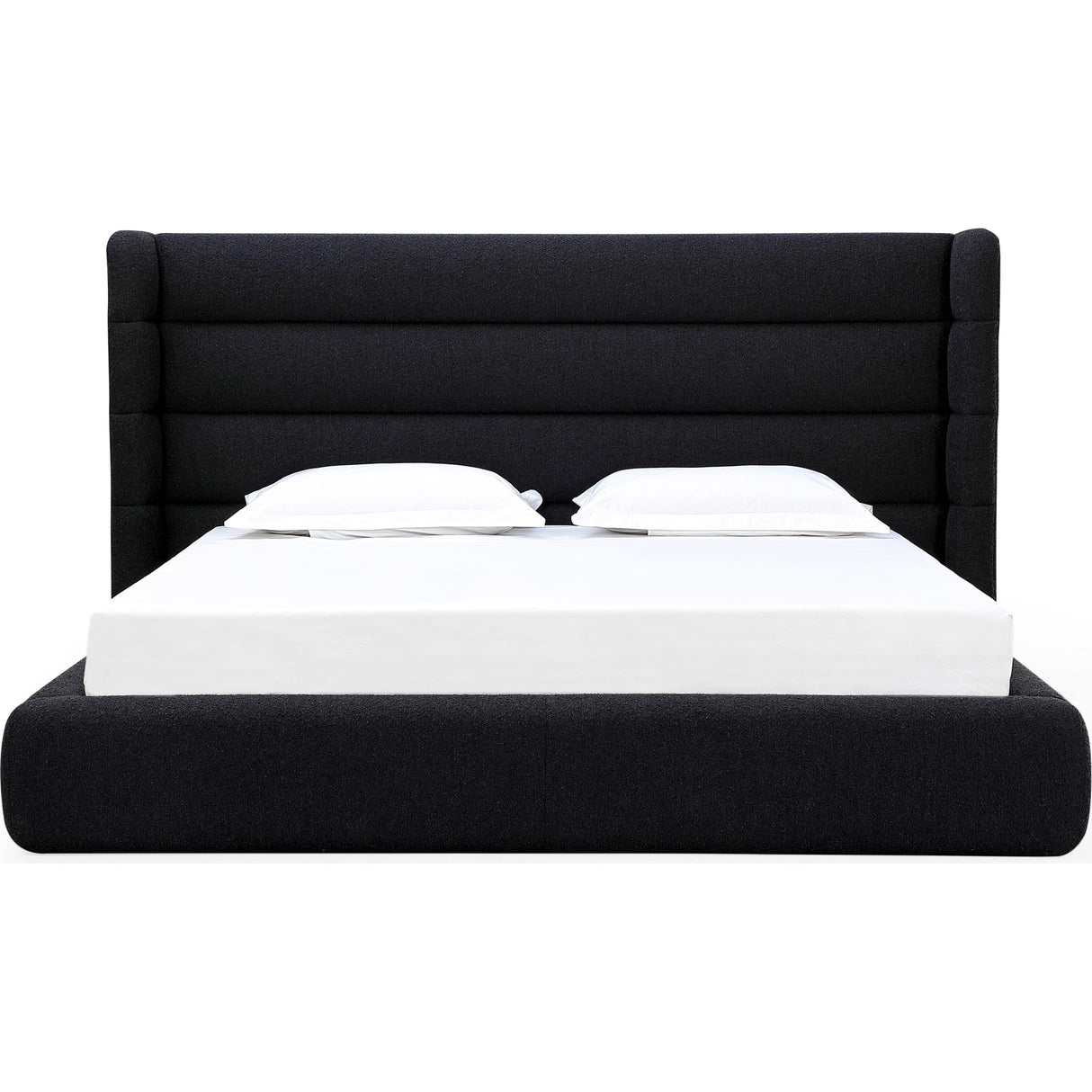 Frank Upholstered Wingback Platform Bed in Ember Boucle