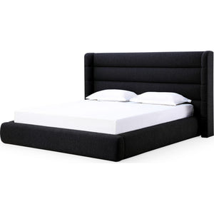 Frank Upholstered Wingback Platform Bed in Ember Boucle