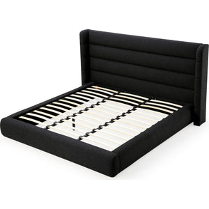 Frank Upholstered Wingback Platform Bed in Ember Boucle