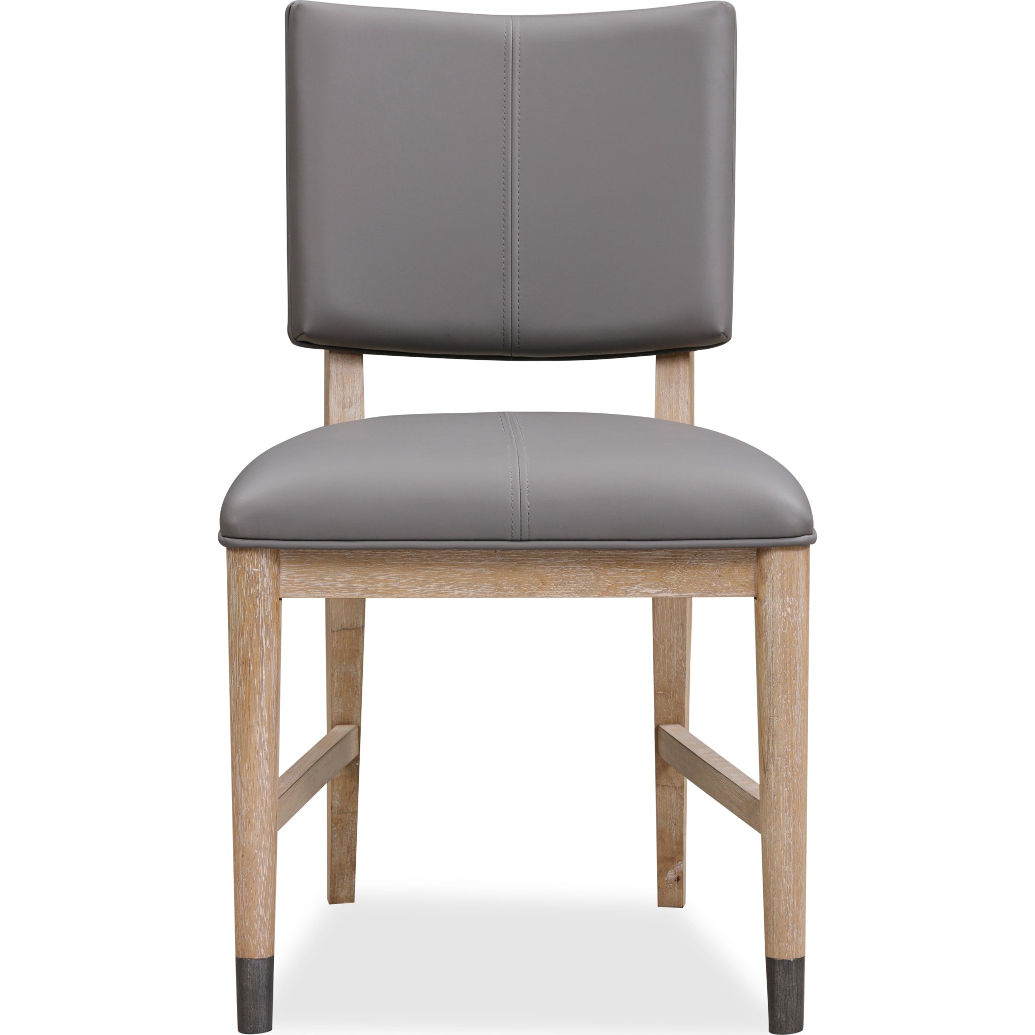 Franklin Dining Chair in Au Natural and Gray Leather