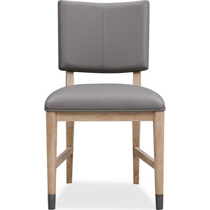 Franklin Dining Chair in Au Natural and Gray Leather