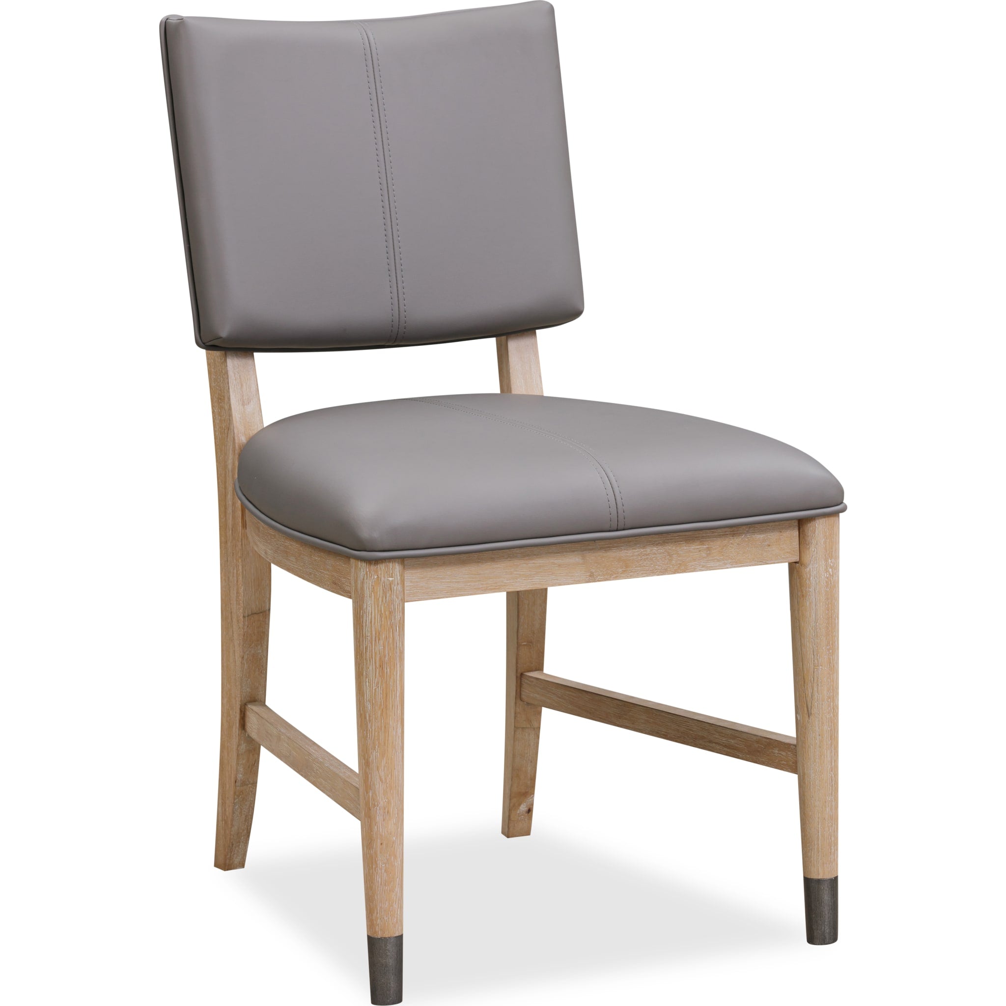 Franklin Dining Chair in Au Natural and Gray Leather