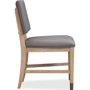 Franklin Dining Chair in Au Natural and Gray Leather