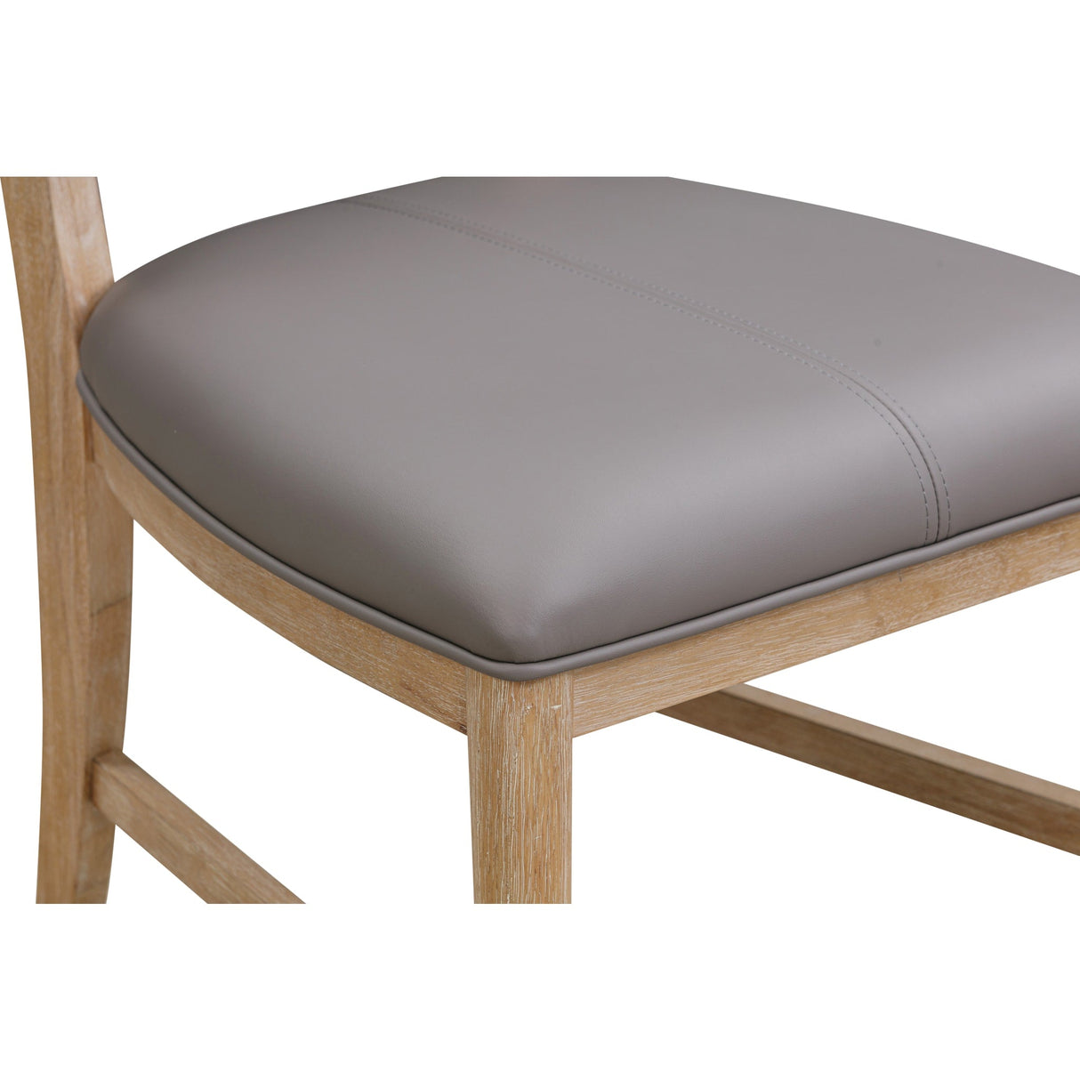 Franklin Dining Chair in Au Natural and Gray Leather