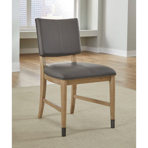 Franklin Dining Chair in Au Natural and Gray Leather