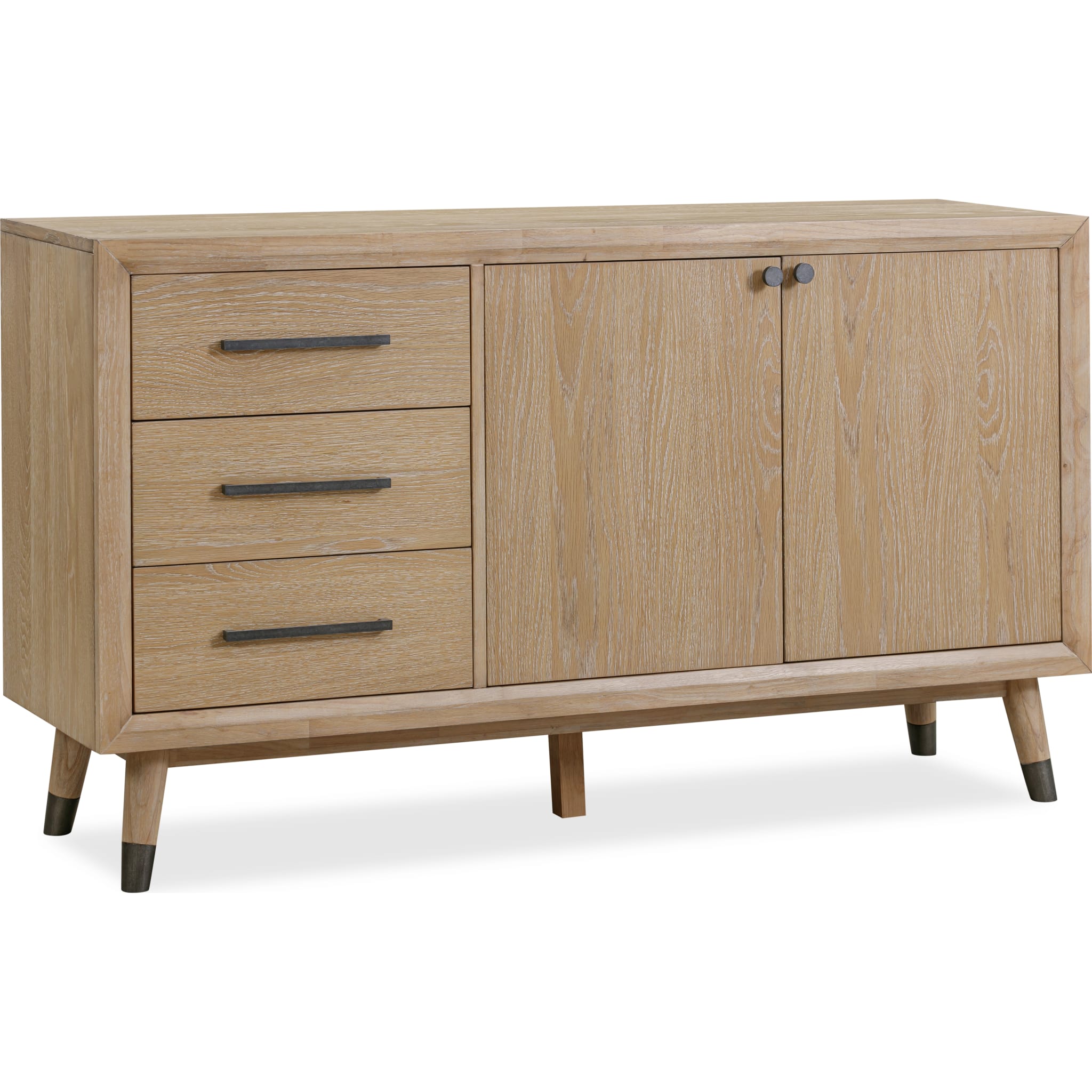 Franklin Three Drawer Two Door White Oak Sideboard in Au Natural