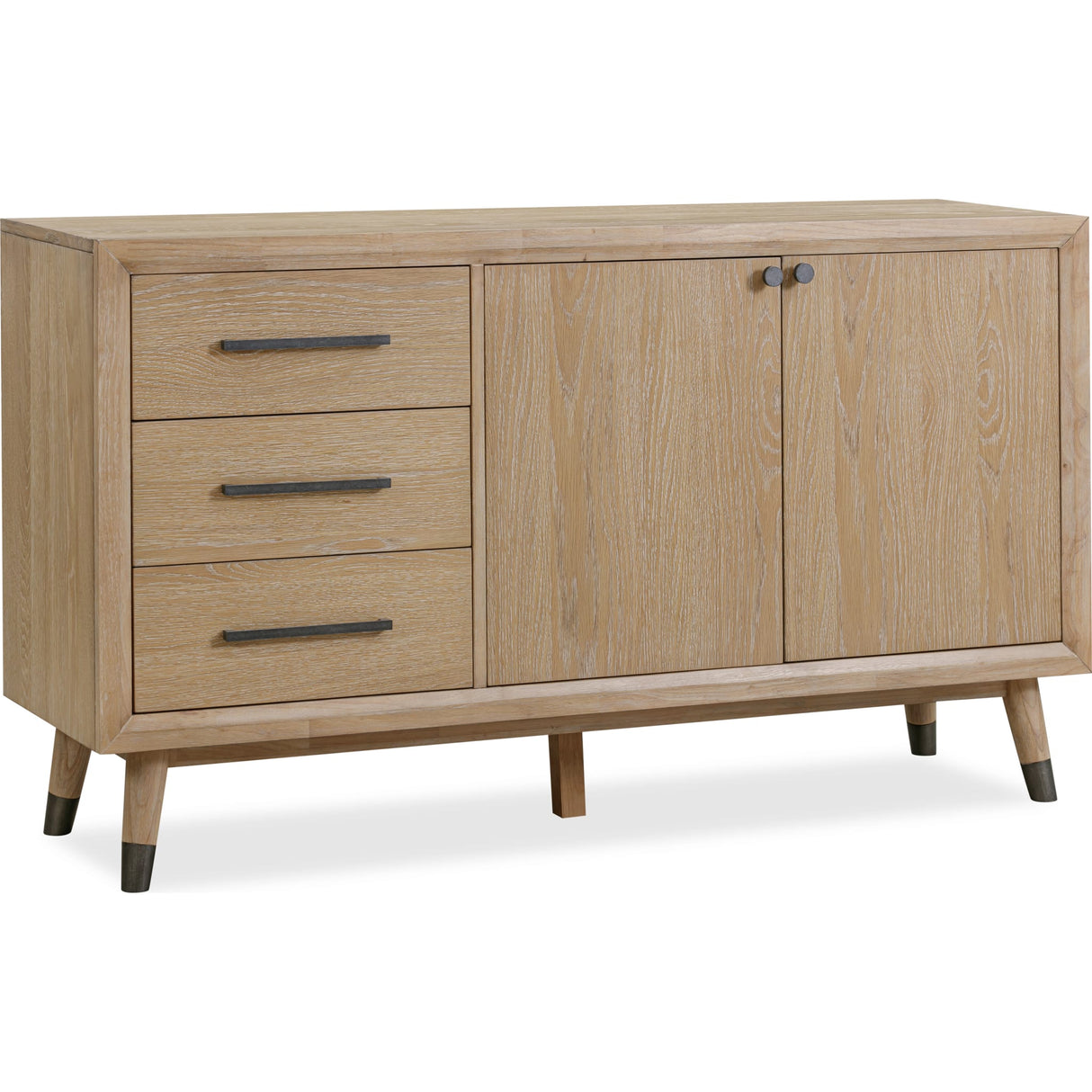 Franklin Three Drawer Two Door White Oak Sideboard in Au Natural