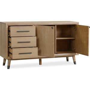Franklin Three Drawer Two Door White Oak Sideboard in Au Natural