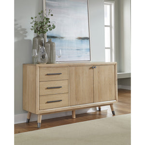 Franklin Three Drawer Two Door White Oak Sideboard in Au Natural