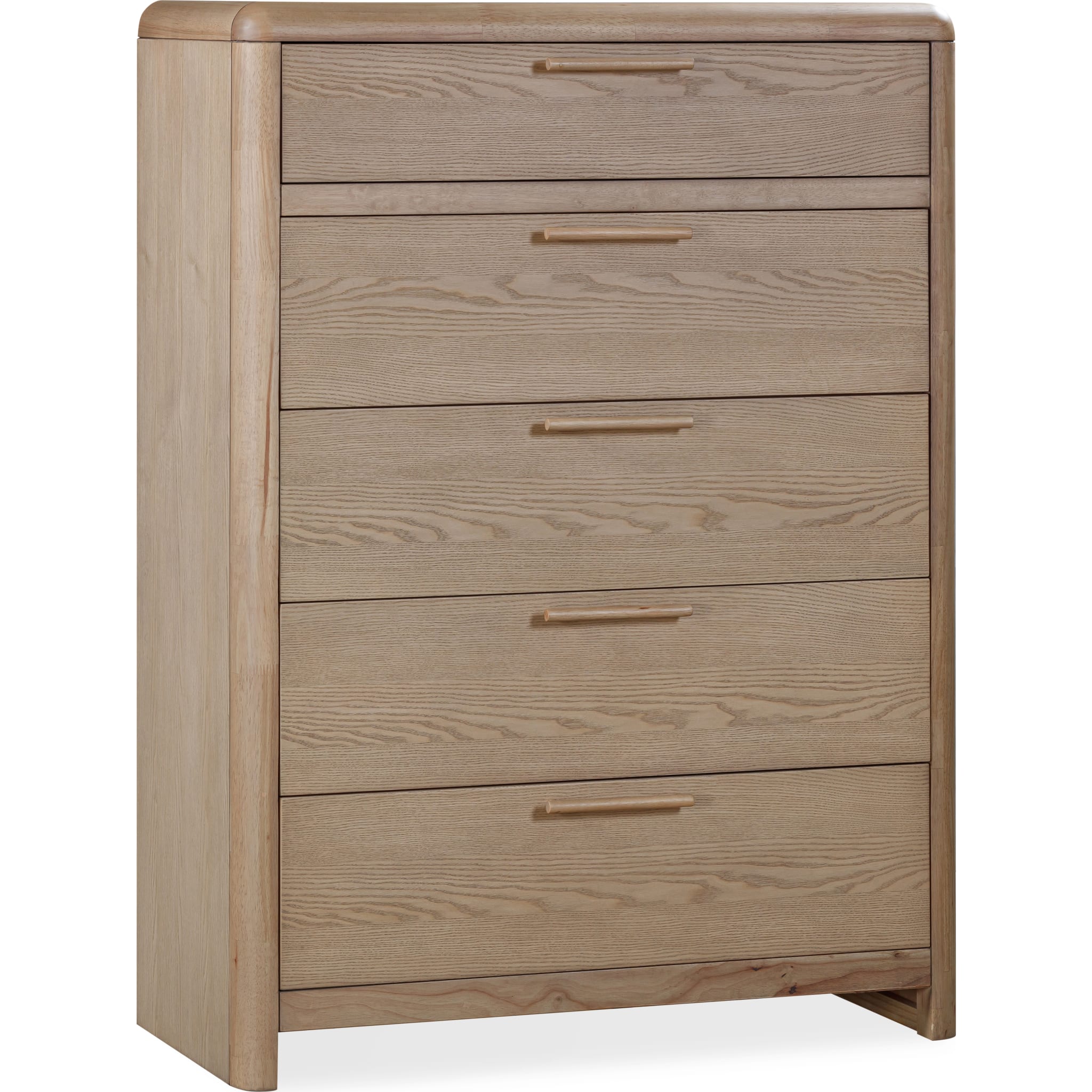 Furano Five Drawer Ash Wood Chest in Ginger