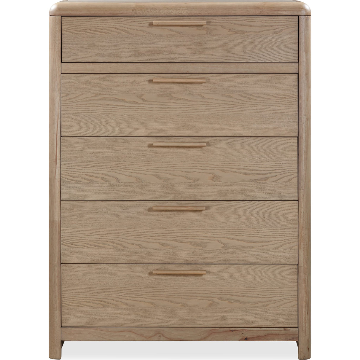 Furano Five Drawer Ash Wood Chest in Ginger
