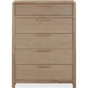 Furano Five Drawer Ash Wood Chest in Ginger