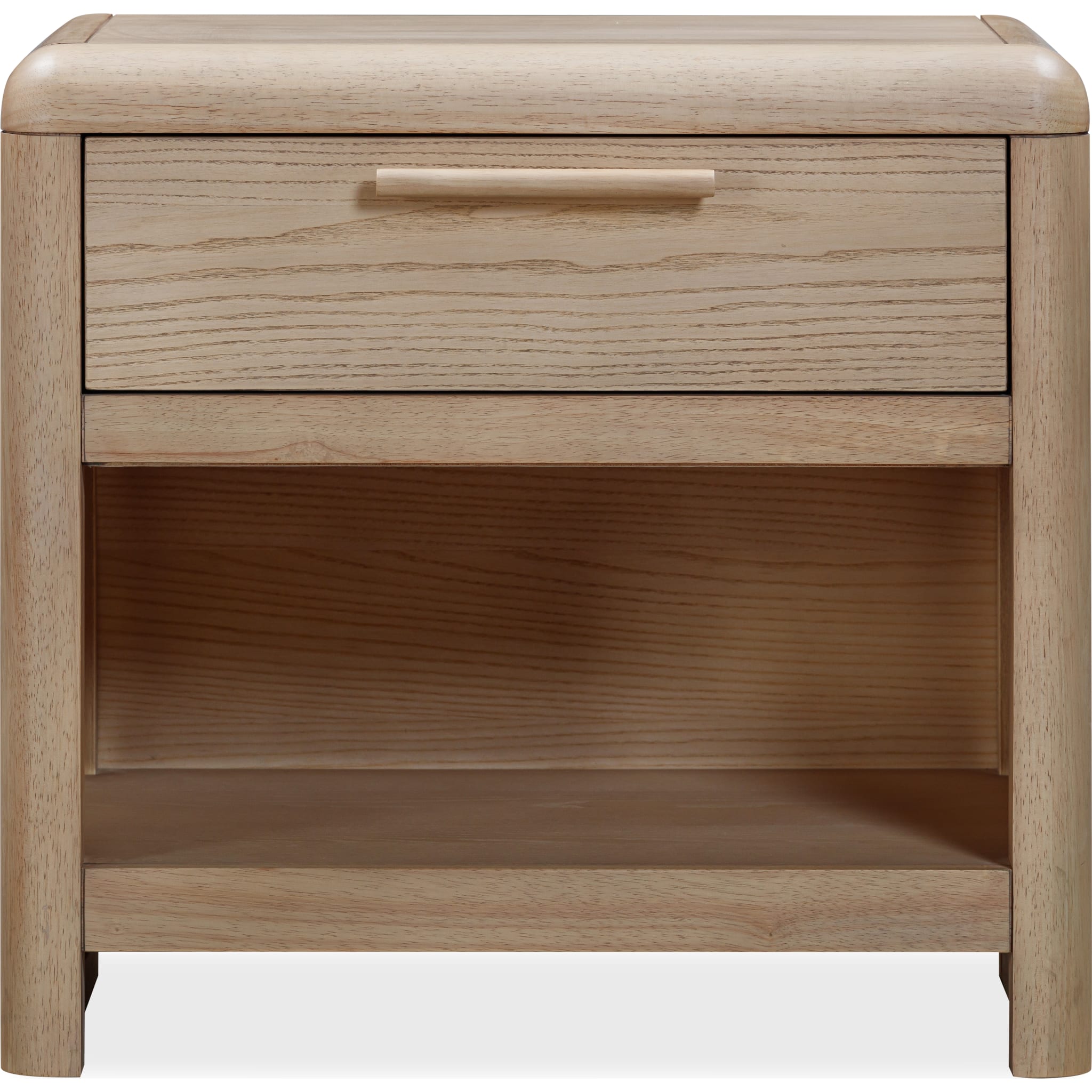 Furano One Drawer One Shelf Ash Wood Nightstand in Ginger