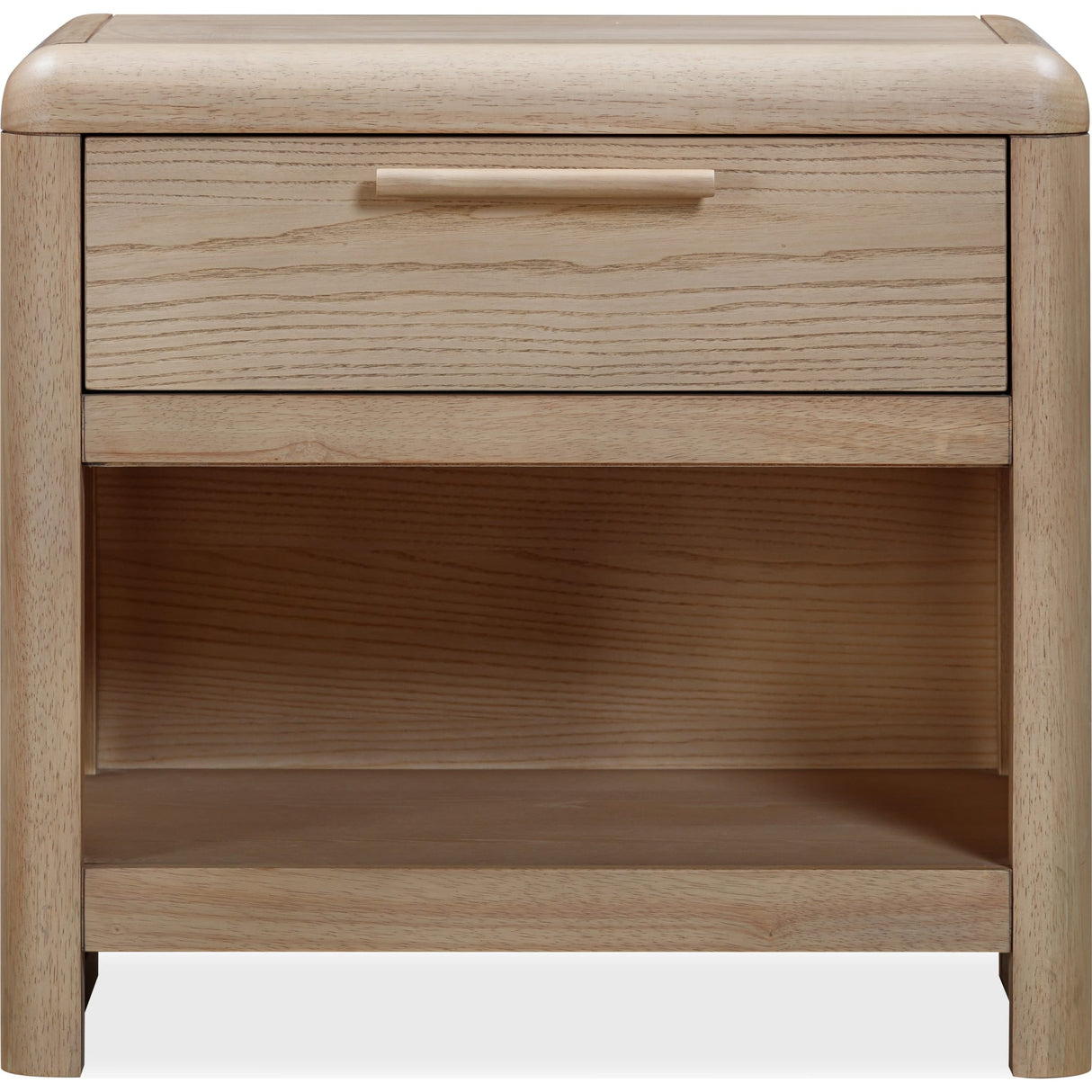 Furano One Drawer One Shelf Ash Wood Nightstand in Ginger