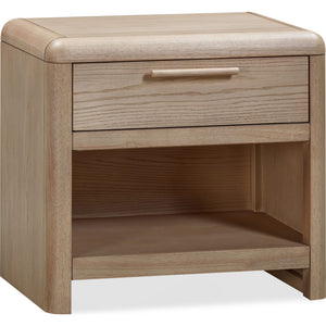 Furano One Drawer One Shelf Ash Wood Nightstand in Ginger