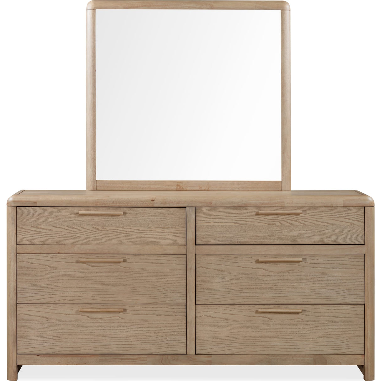 Furano Six Drawer Ash Wood Dresser in Ginger