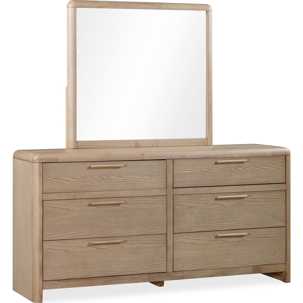 Furano Six Drawer Ash Wood Dresser in Ginger