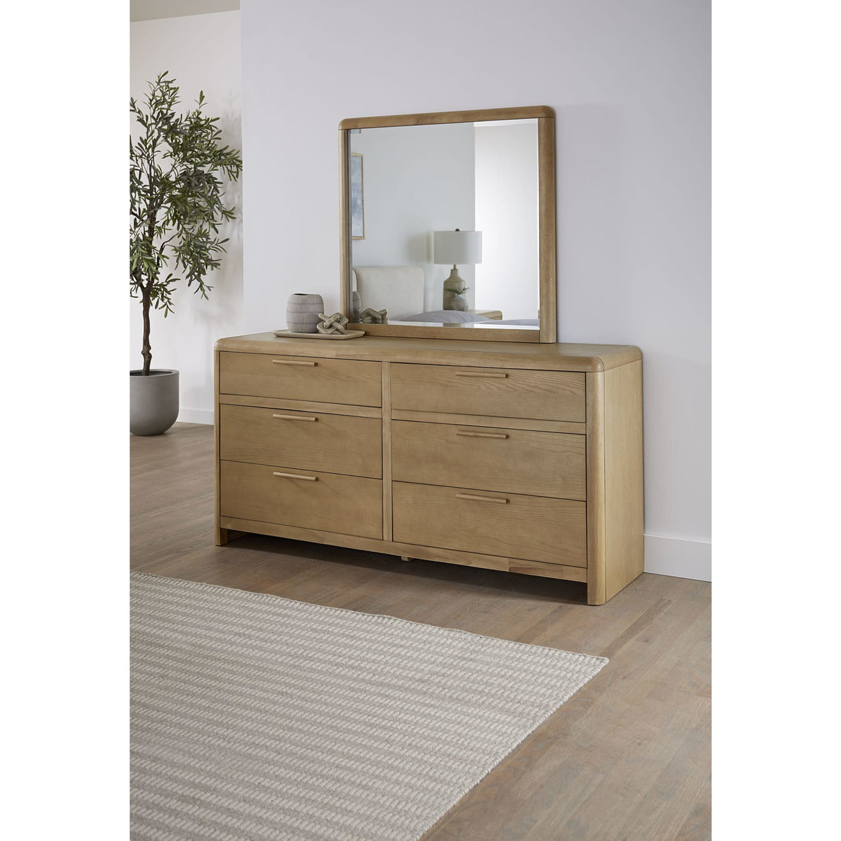 Furano Six Drawer Ash Wood Dresser in Ginger