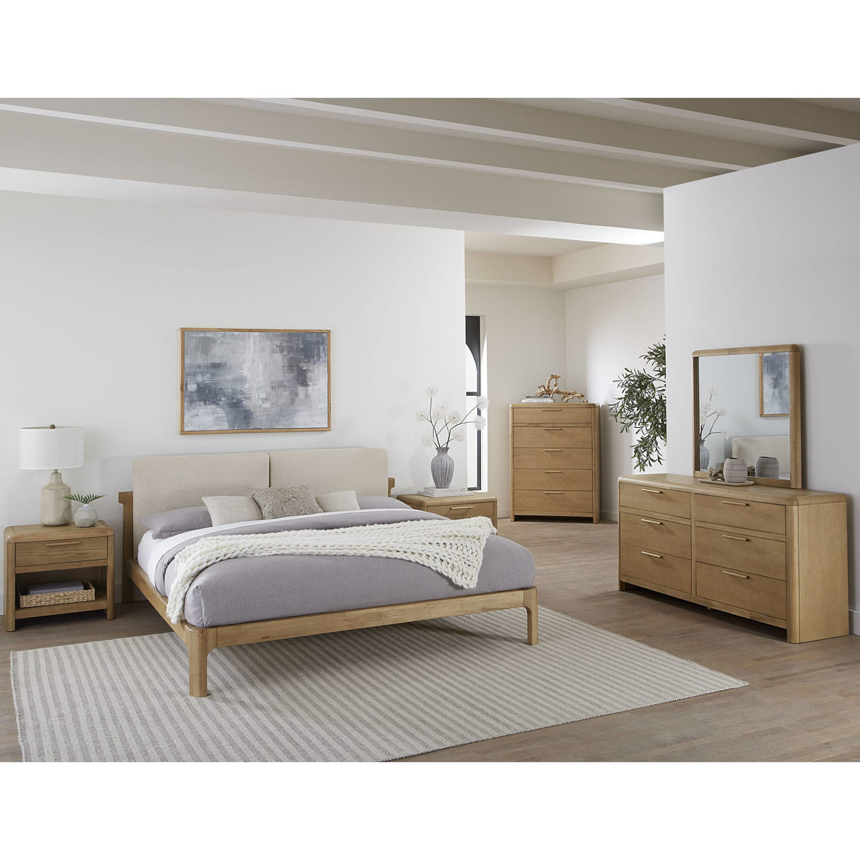 Furano Six Drawer Ash Wood Dresser in Ginger