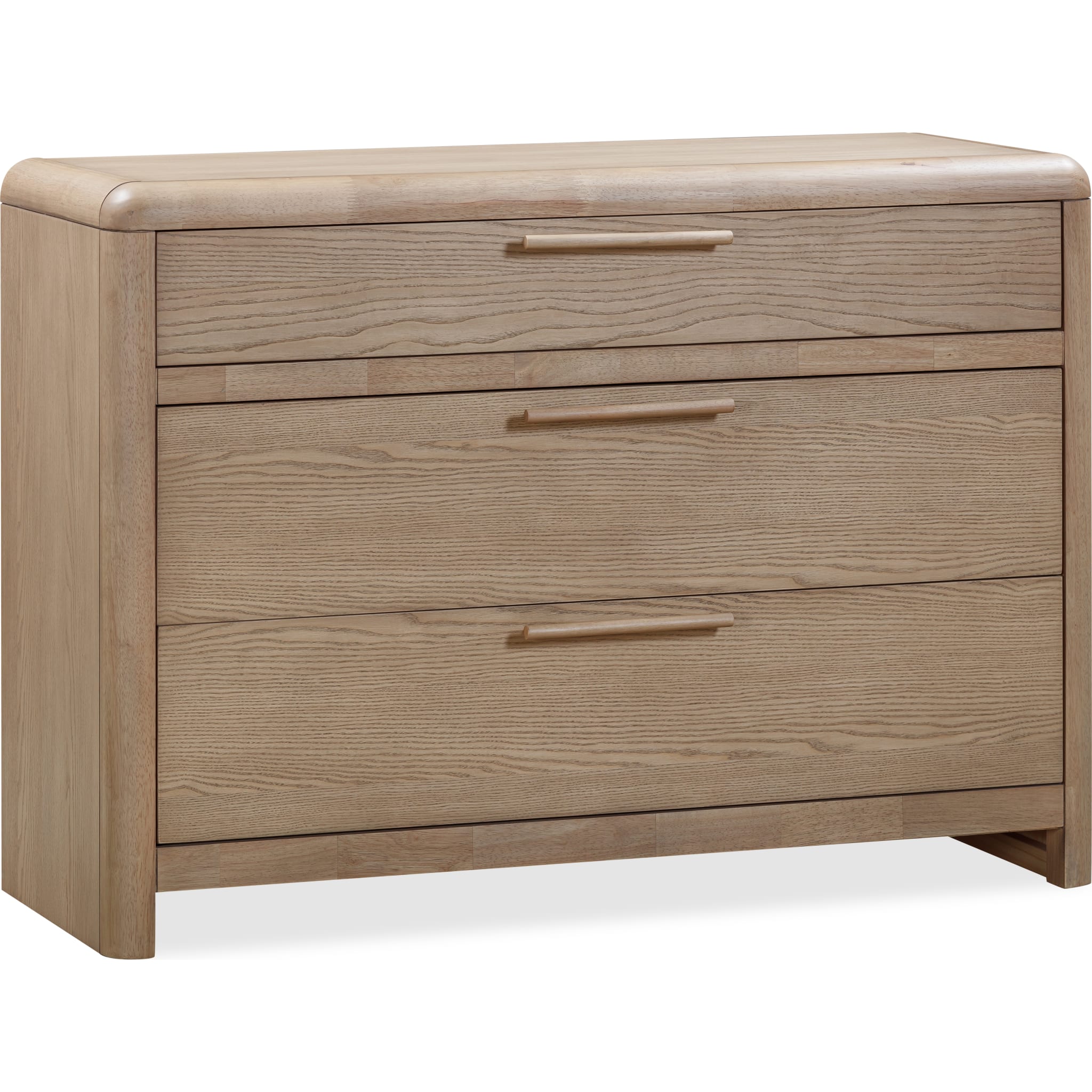 Furano Three Drawer Ash Wood Bachelor Chest in Ginger