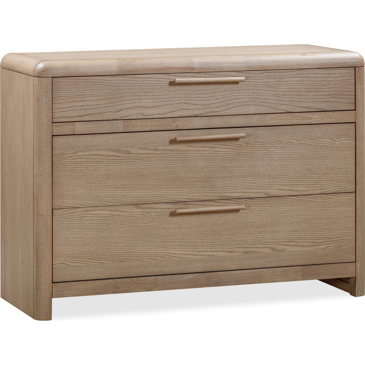 Furano Three Drawer Ash Wood Bachelor Chest in Ginger