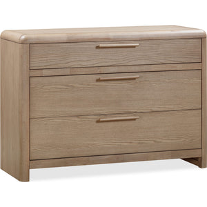 Furano Three Drawer Ash Wood Bachelor Chest in Ginger