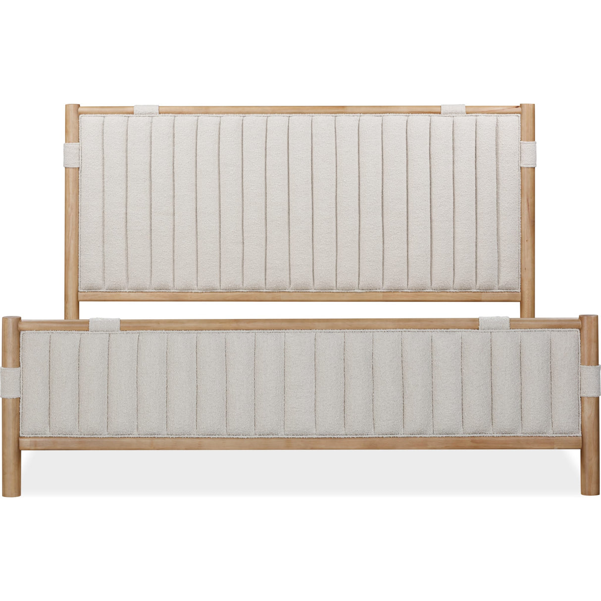 Furano Upholstered Panel Bed in Ginger and Brun Boucle