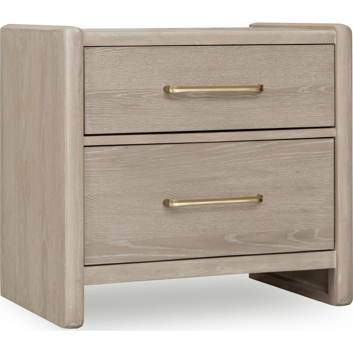 Gardenia 2 Drawer Oak Wood Nightstand in Chai