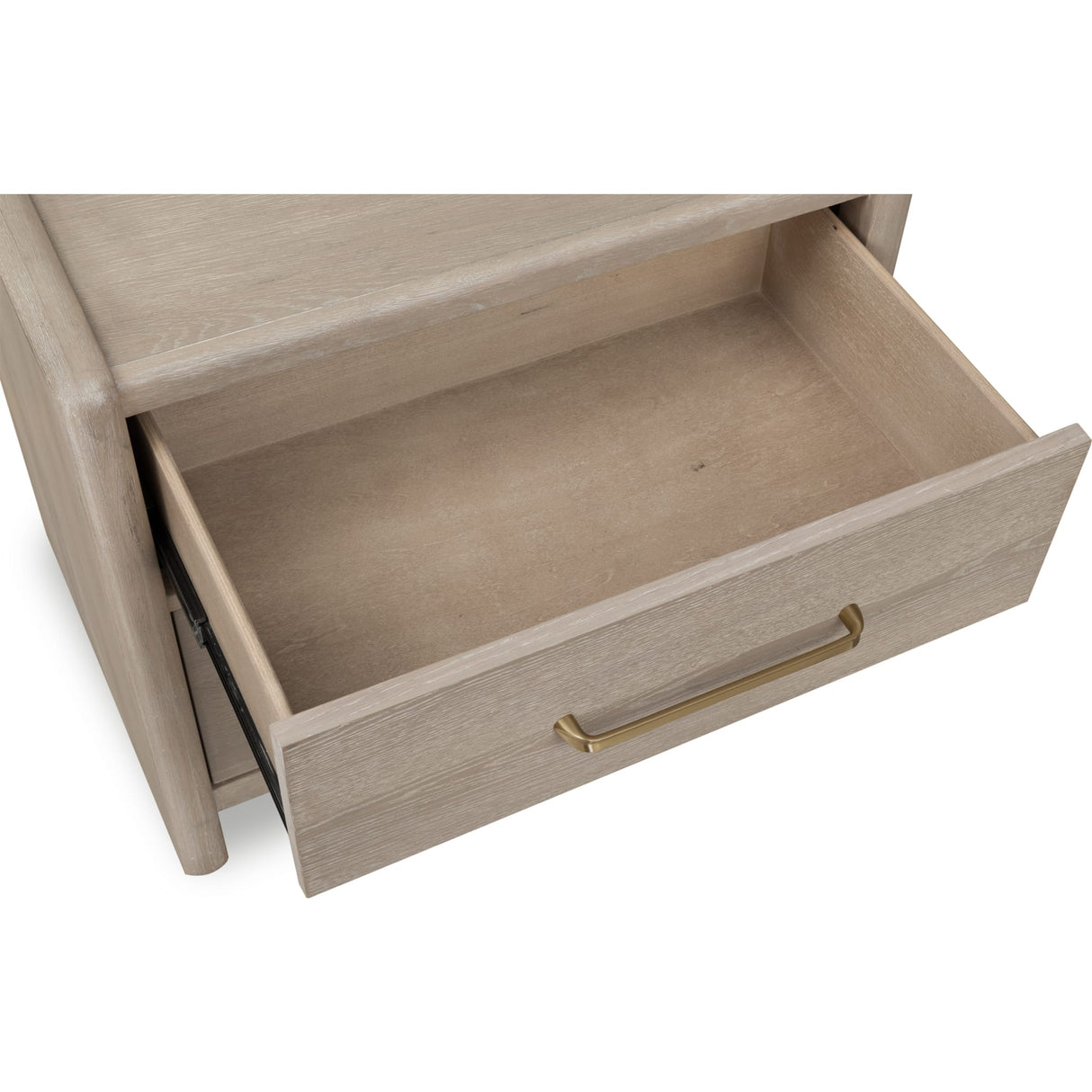 Gardenia 2 Drawer Oak Wood Nightstand in Chai