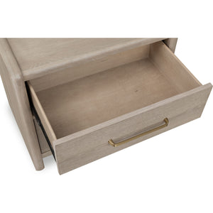 Gardenia 2 Drawer Oak Wood Nightstand in Chai