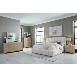 Gardenia 2 Drawer Oak Wood Nightstand in Chai