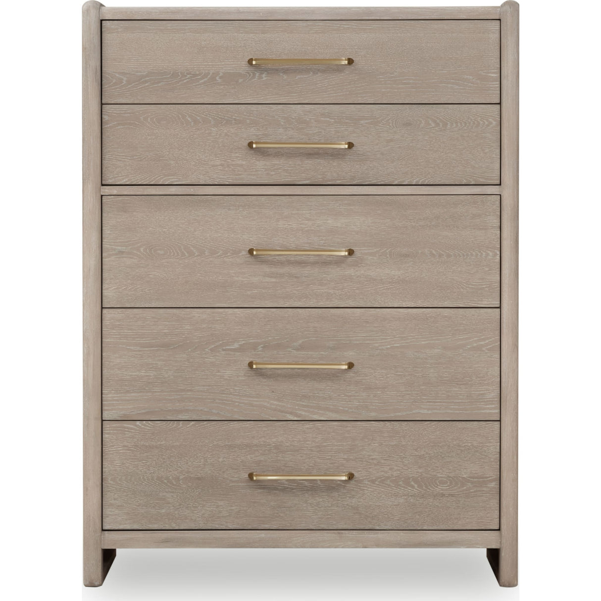 Gardenia Five Drawer Oak Wood Chest in Chai