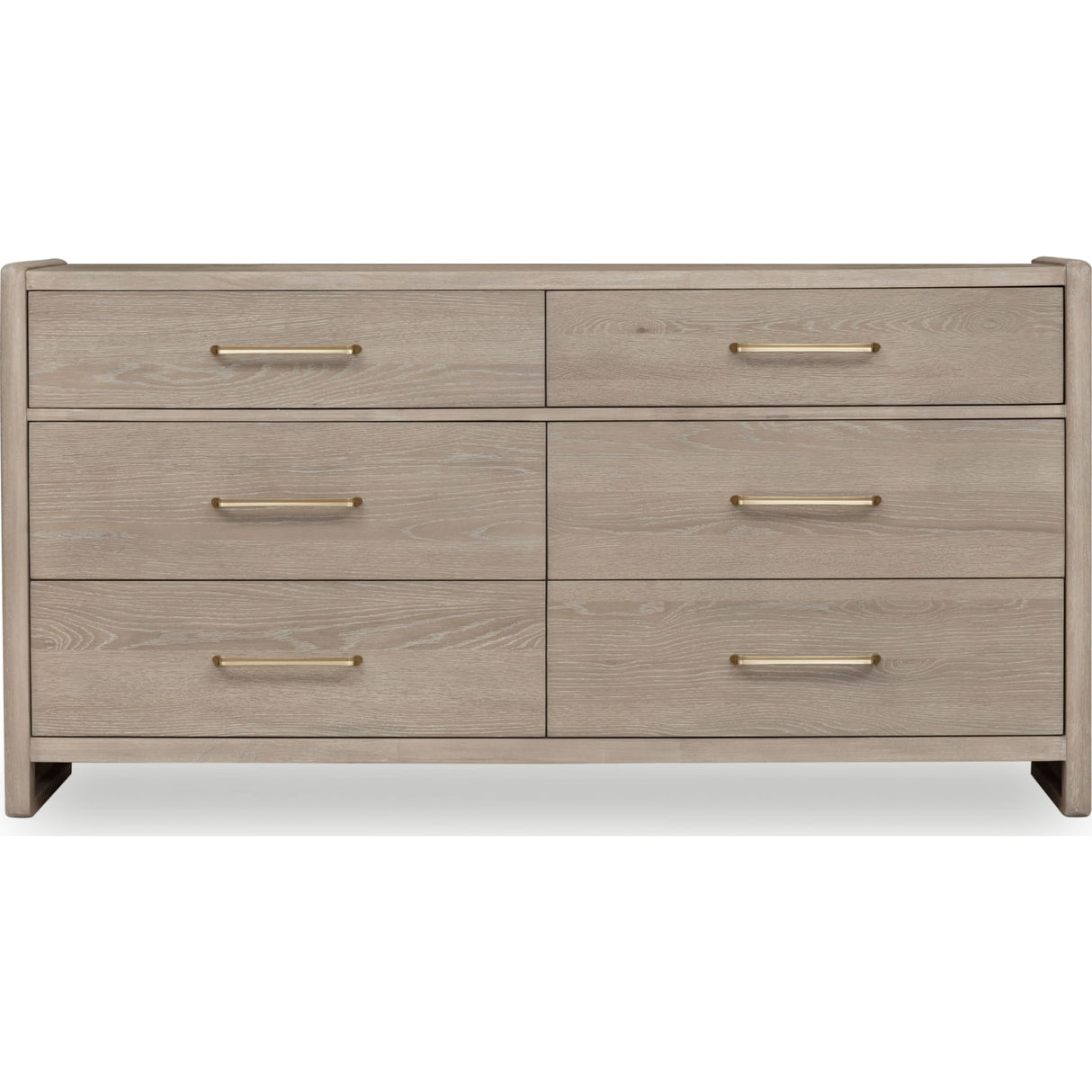 Gardenia Six Drawer Oak Wood Dresser in Chai