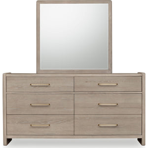 Gardenia Six Drawer Oak Wood Dresser in Chai