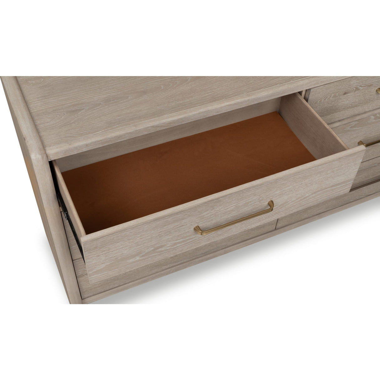 Gardenia Six Drawer Oak Wood Dresser in Chai