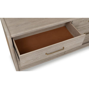 Gardenia Six Drawer Oak Wood Dresser in Chai