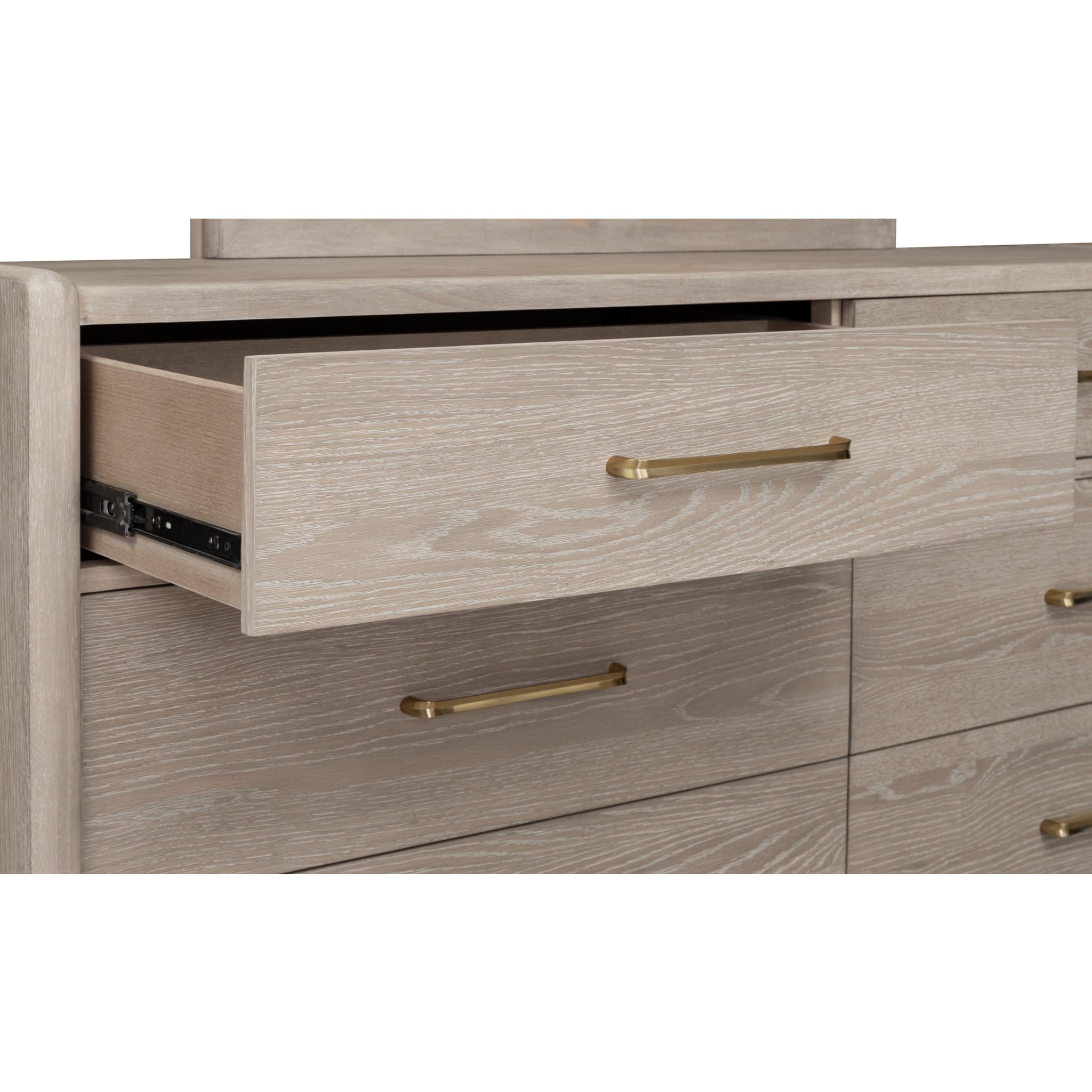Gardenia Six Drawer Oak Wood Dresser in Chai
