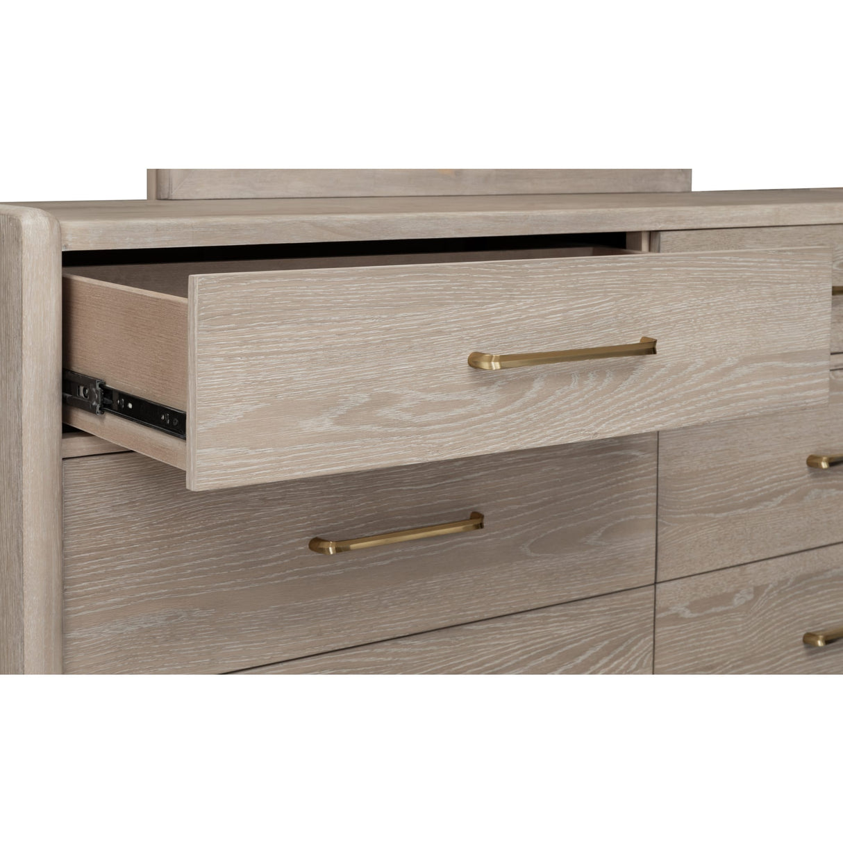 Gardenia Six Drawer Oak Wood Dresser in Chai
