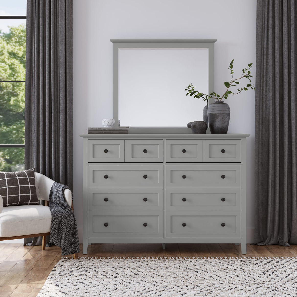 Grace Eight Drawer Dresser in Elephant Gray (2024)