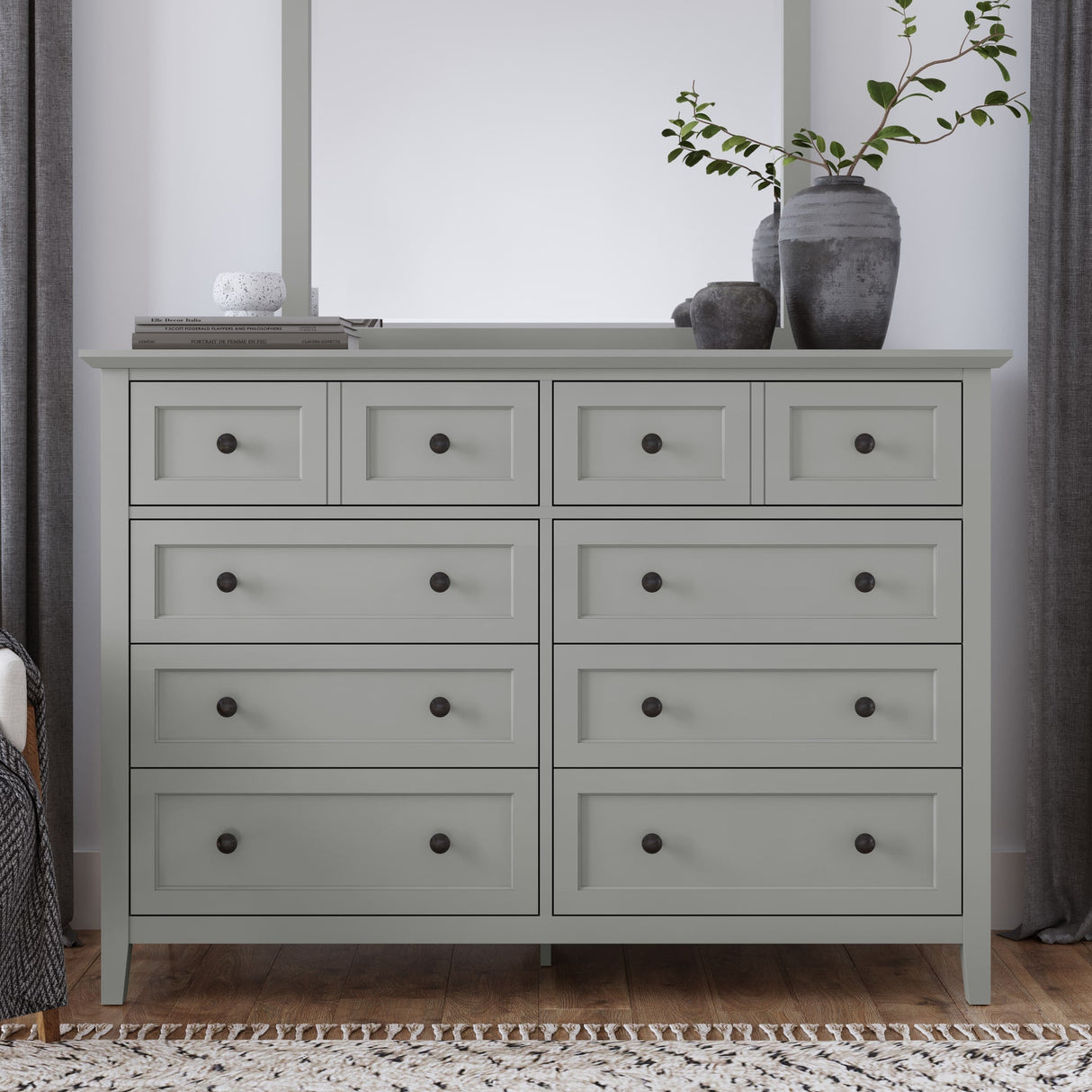 Grace Eight Drawer Dresser in Elephant Gray (2024)