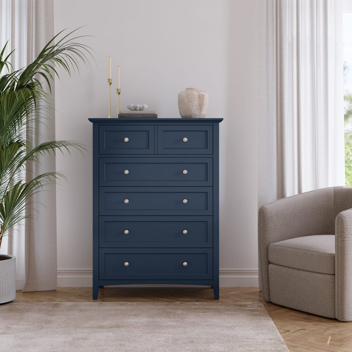 Grace Five Drawer Chest in Blueberry (2024)