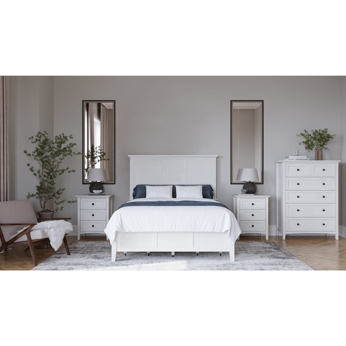 Grace Five Drawer Chest in Snowfall White (2024)