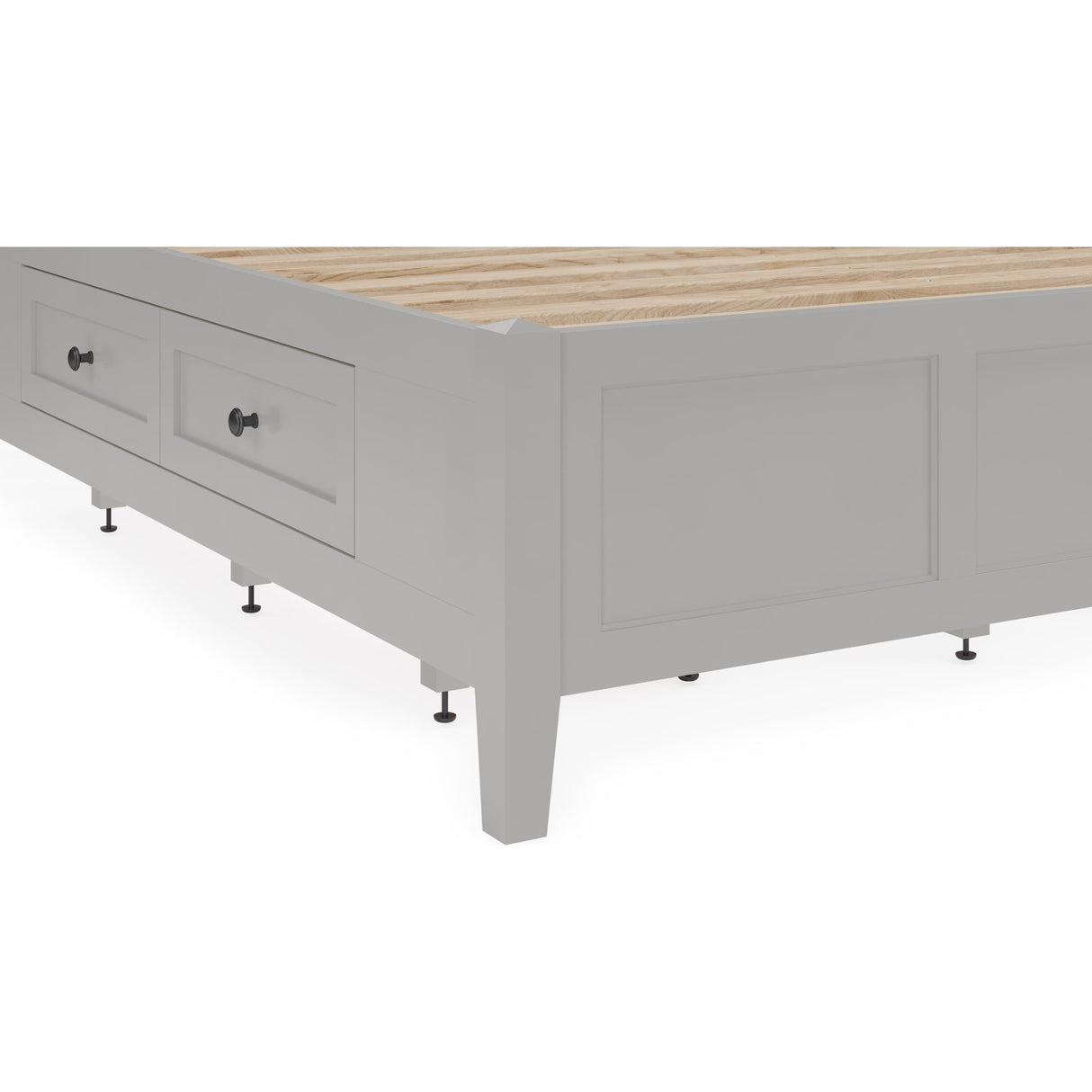 Grace Four Drawer Platform Storage Bed in Elephant Gray